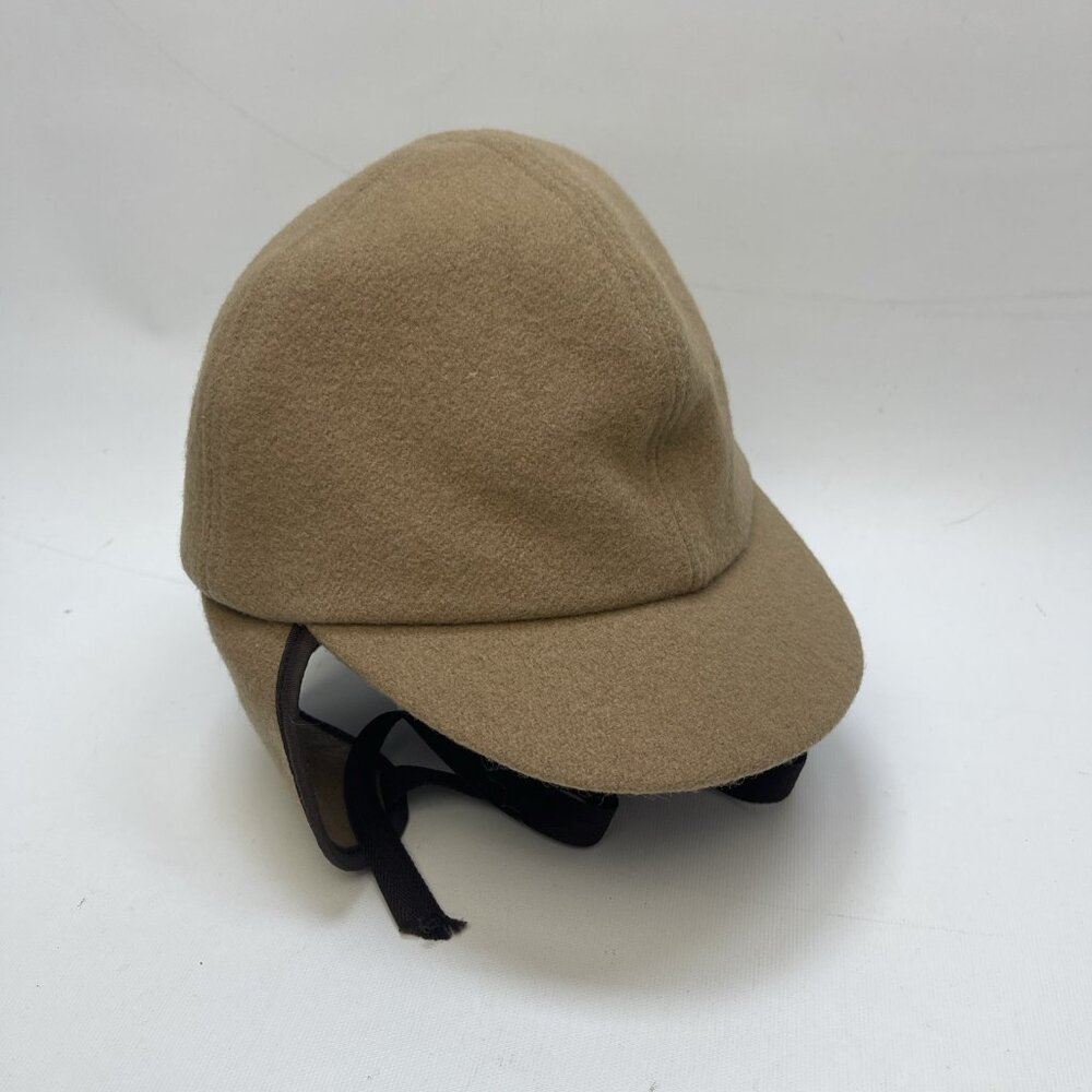 Vintage Retreat Aviator Trapper Hat Earflap Cap Beige Wool Blend Canada made